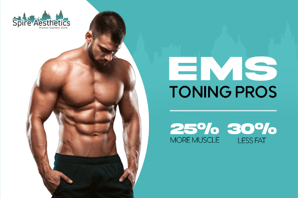 image of man with benefits of EMS toning pros treatment to help combat weight gain Crawley